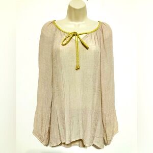 Champagne colored tunic top long sleeve